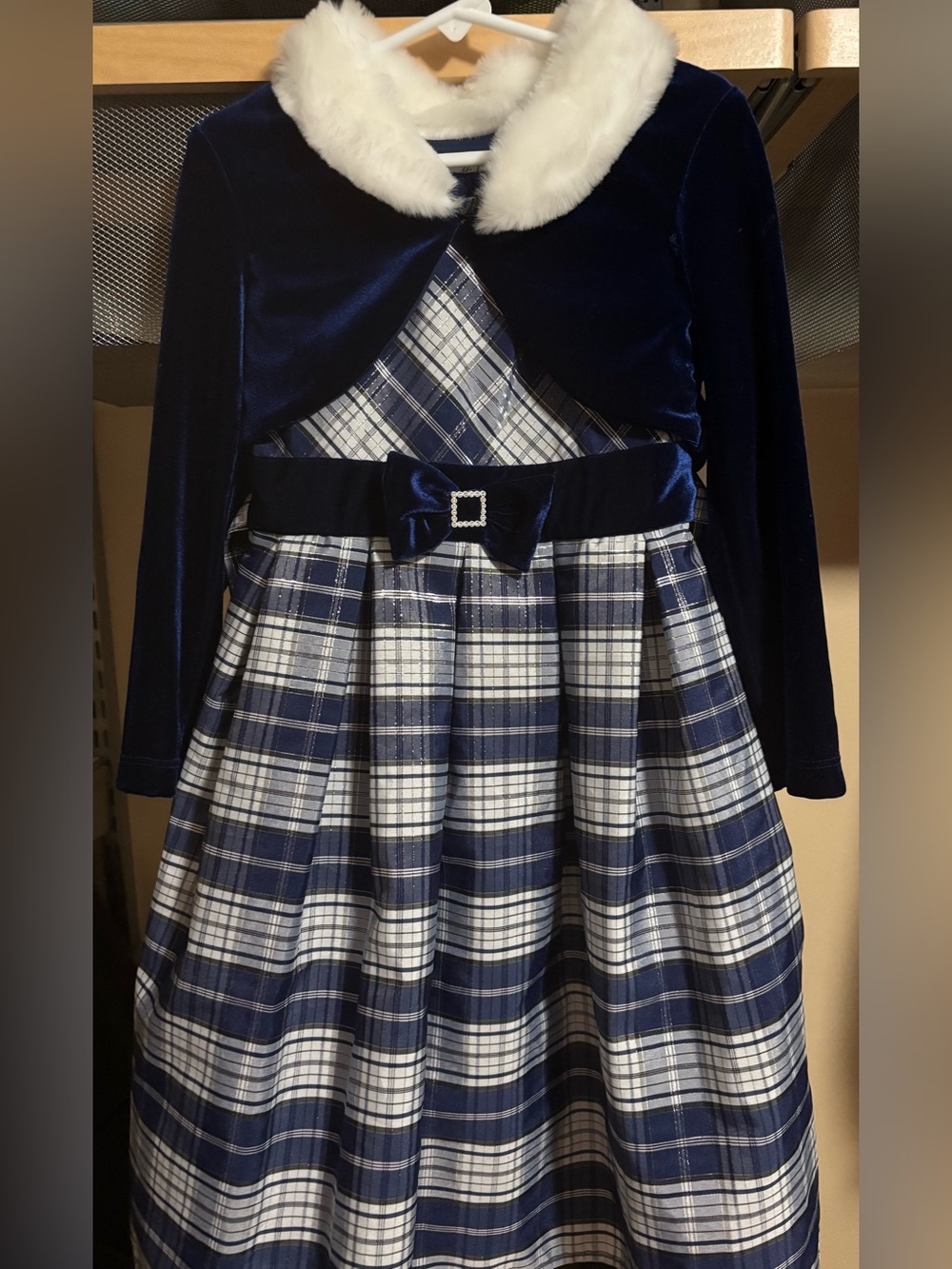 Jona Michelle Girls Size 5 Special Occasion Blue Plaid Party Dress